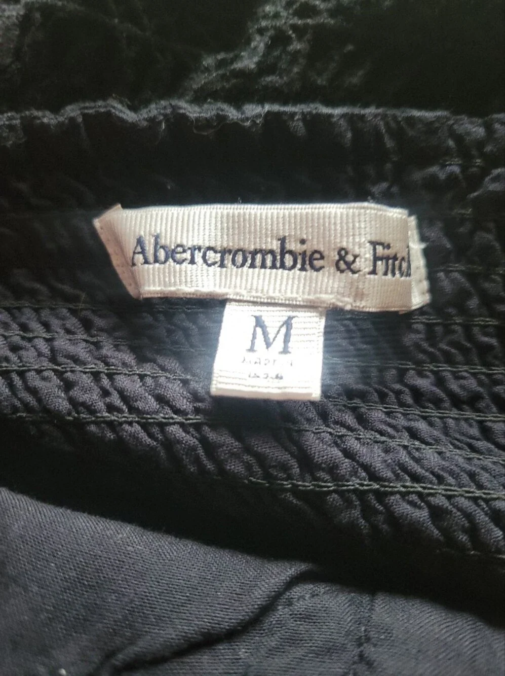 Abercrombie & Fitch Black Crochet Lace Maxi Dress M 90s Y2K Boho Romantic Slip